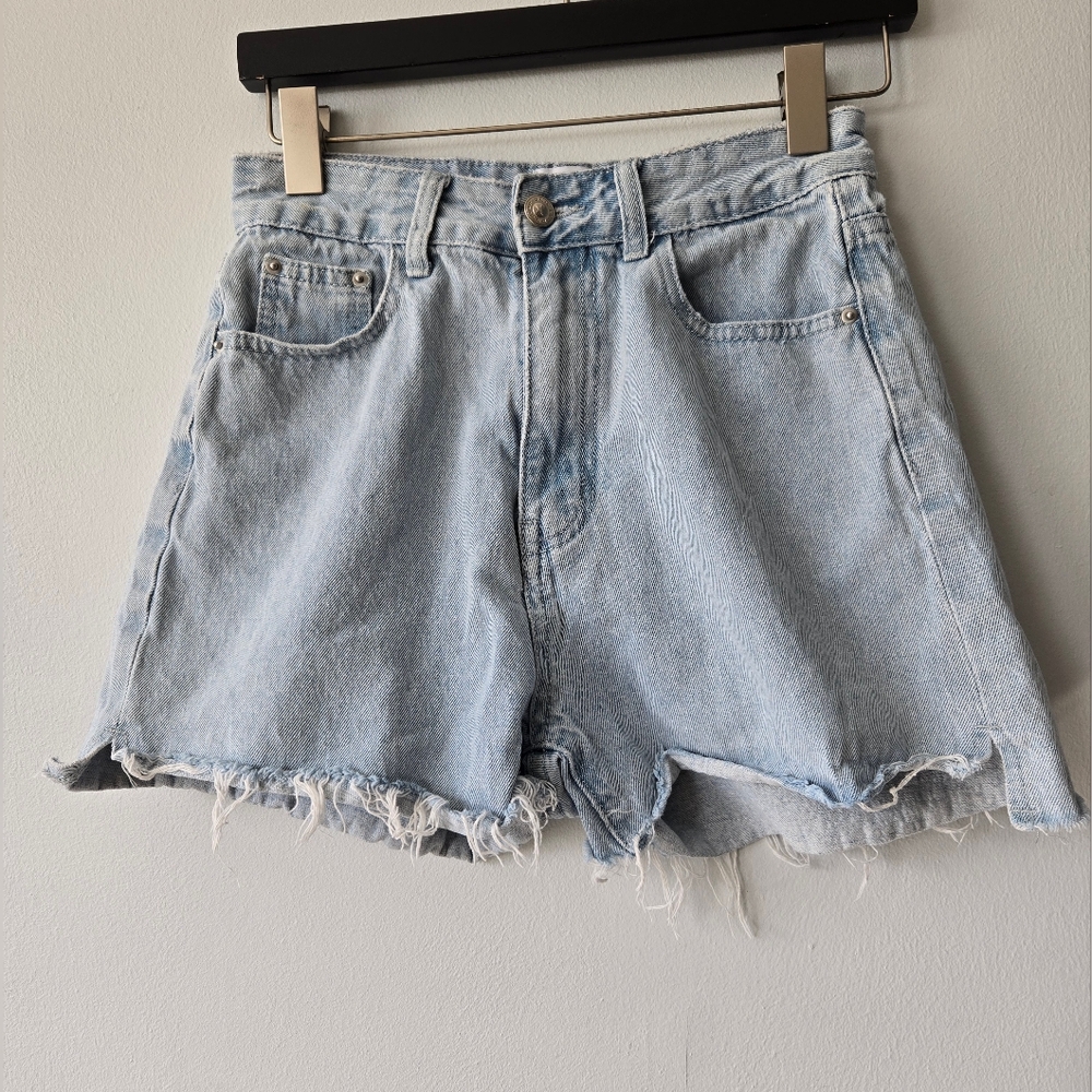 Princess Polly Light Wash Blue Denim Shorts 4